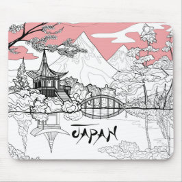 ライン絵画ズ日本の・オブ・テンプル湖 マウスパッド