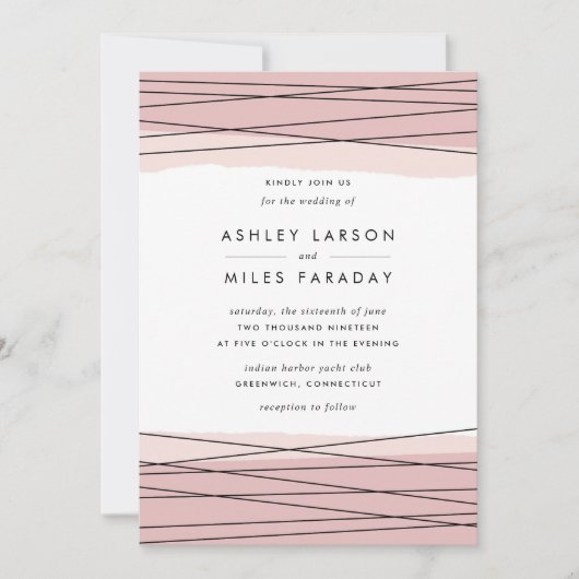 ライン赤面結婚式招待状 招待状 (正面)