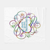 ライン踊りが生き生きと輝く フリースブランケット (正面(横))