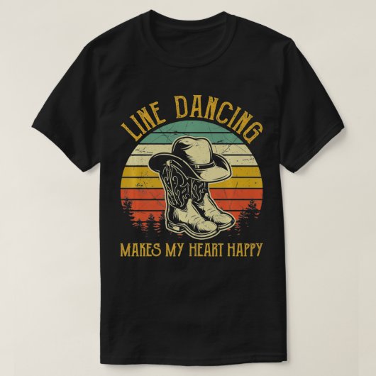 ライン踊りでハートを幸せなTシャツの国M Tシャツ (デザイン正面)