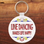 ライン踊りで人生を幸せにする キーホルダー (正面)