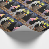 ライン踊りの女性の注意記号 ラッピングペーパー (角)