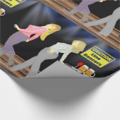 ライン踊りの女性の注意記号 ラッピングペーパー (角)