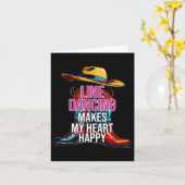 ライン踊りは私のハートを幸せなカントリー西 カード (黄色い花)