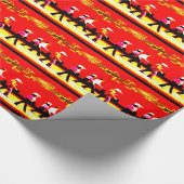 ライン踊りウエスタングループレッドブラックイエロー ラッピングペーパー (角)