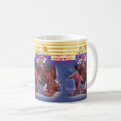 ライン踊りカントリーストライプイエローブルーマグ コーヒーマグカップ (正面右)