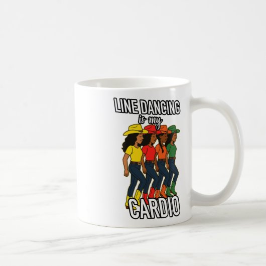 ライン踊りカーディオブラック女性ダンサーCowboy Boo コーヒーマグカップ (右)