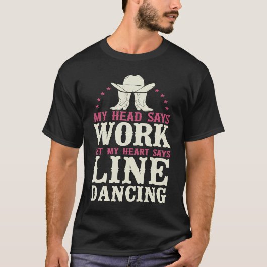 ライン踊りダンス先生私の頭は仕事を言うがM Tシャツ (正面)