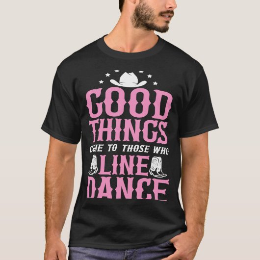 ライン踊りダンス先生良い来事Thoへ Tシャツ (正面)