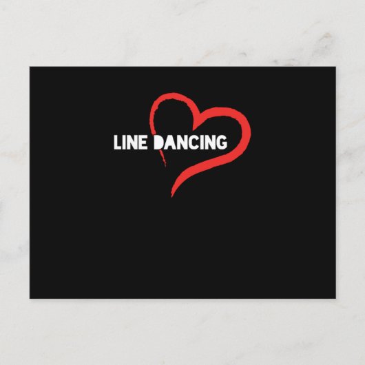 ライン踊りハートカントリーミュージックカウボーイ女性のカーボーイギ ポストカード (正面)