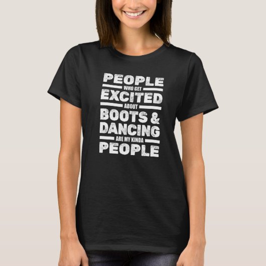 ライン踊りブーツカントリーダンスウェスタンラインダン Tシャツ (正面)