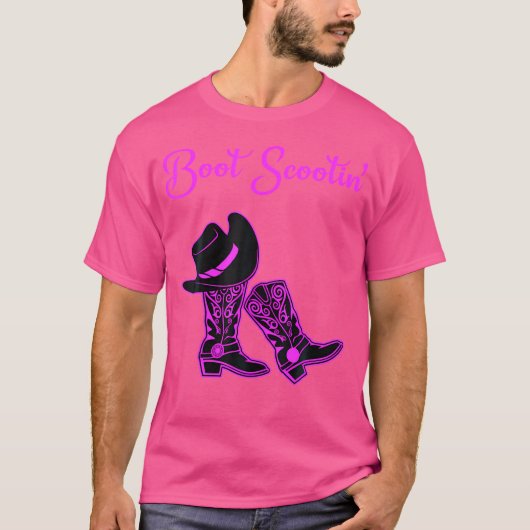 ライン踊りブートスクート女性のカーボーイハット Tシャツ (正面)