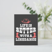 ライン踊りライフおもしろいカントリーラインダンサーブーツ ポストカード (スタンド正面)