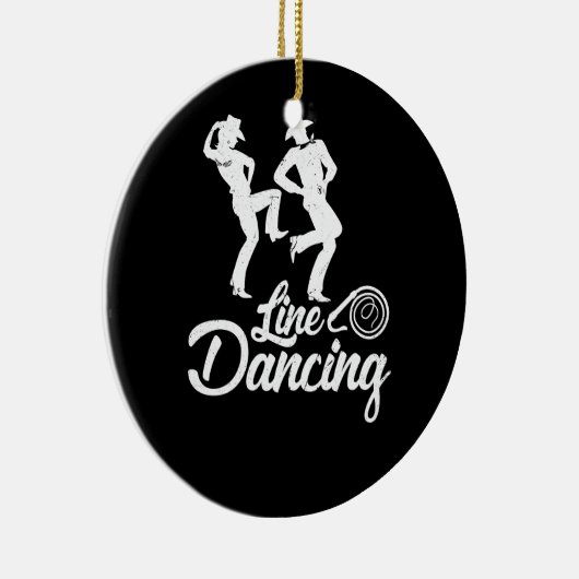 ライン踊りラインダンスすべてのカウボーイのダンスの種類 セラミックオーナメント (右)