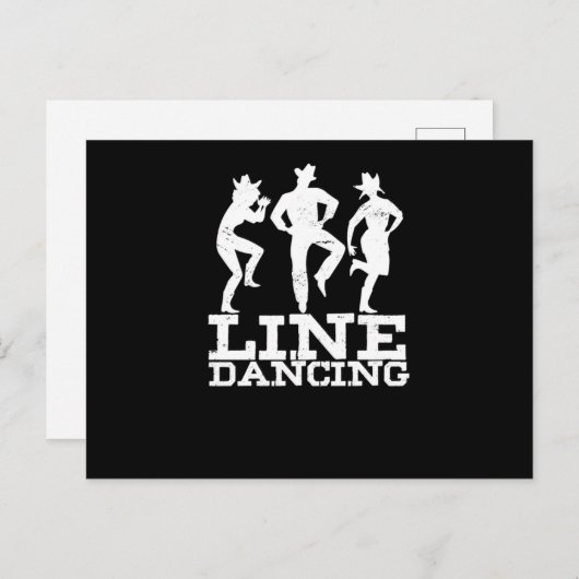 ライン踊り女性のカーボーイカウボーイカントリー音楽ギフト ポストカード (正面/裏面)