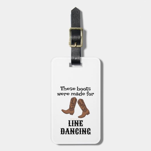 ライン踊り旅行ギフトカウボーブーツパーソナライズされた ラゲッジタグ (正面縦)