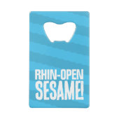 ライン開きゴマ！パーティーおもしろい動物のサイの漫画 クレジットカード栓抜き (裏面)