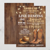 ライン・ダンシング・クラス・フライヤー、カントリー・ダンス・プログラム・アド 招待状 (正面/裏面)