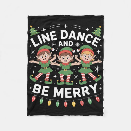 ライン・ダンスはクリスマスの精神 フリースブランケット (正面)