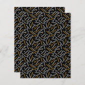 ライン パターン 4 ノートカード (正面/裏面)