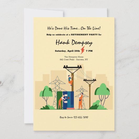 ライン·ワーカーの除·売却パーティー 招待状 (正面)