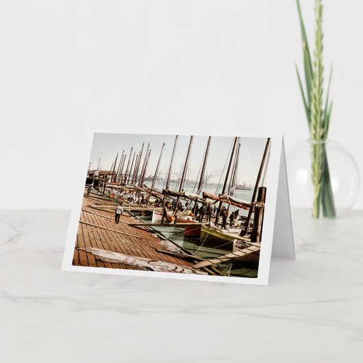 ライヴニューオーリンズ1900でオイスタースモックス 箔グリーティングカード (正面)