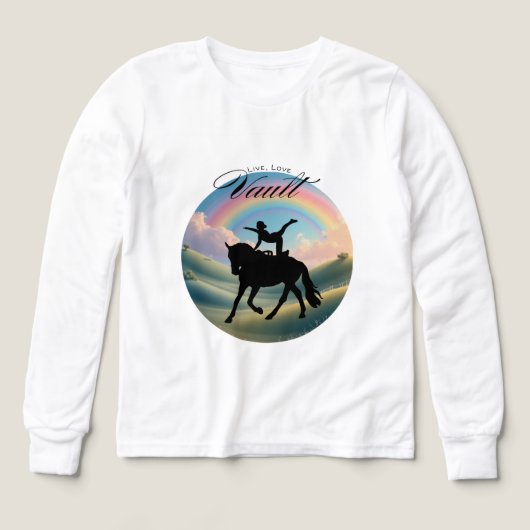ライヴ・ラブ・馬術+ヴォルティング Tシャツ (デザイン正面)