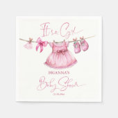 ライ名門私立校風のン女子の赤ちゃんシャワーのピンクの服 スタンダードカクテルナプキン (正面)