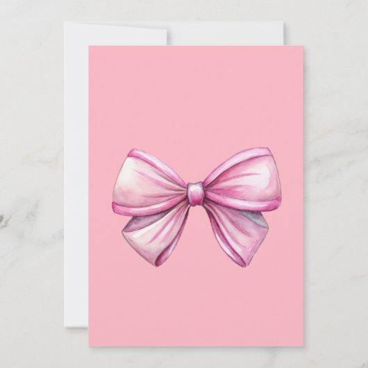 ライ名門私立校風のン女子の赤ちゃんシャワーのピンクの服 招待状 (裏面)