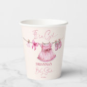 ライ名門私立校風のン赤ちゃんシャワーの上のピンクのカスタム服 紙コップ (裏面)