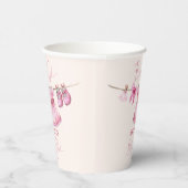 ライ名門私立校風のン赤ちゃんシャワーの上のピンクのカスタム服 紙コップ (右)