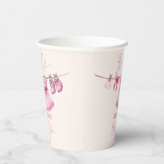 ライ名門私立校風のン赤ちゃんシャワーの上のピンクのカスタム服 紙コップ (右)