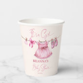ライ名門私立校風のン赤ちゃんシャワーの上のピンクのカスタム服 紙コップ (正面)