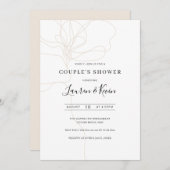 ライ図解入りの、写真付きのンアートカップルのシャワー招待状 招待状 (正面/裏面)