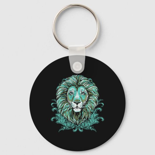 ライ威厳のあるオンマネ詳細芸術 – Lions Are The Be キーホルダー (正面)