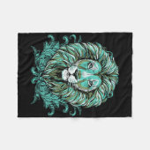 ライ威厳のあるオンマネ詳細芸術 – Lions Are The Be フリースブランケット (正面(横))