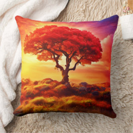 ライ白熱［赤熱］光を放つフアートの木 クッション
