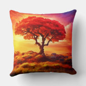 ライ白熱［赤熱］光を放つフアートの木 クッション (裏面)