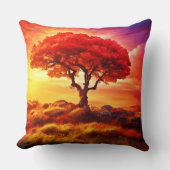 ライ白熱［赤熱］光を放つフアートの木 クッション (正面)