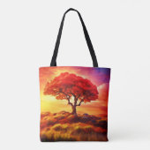 ライ白熱［赤熱］光を放つフアートの木 トートバッグ (裏面)