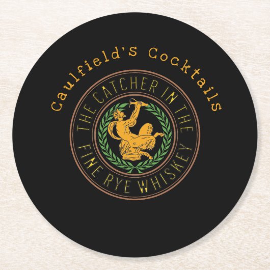 ライ素晴らしウ・ウィスキーの捕手 ラウンドペーパーコースター (正面)