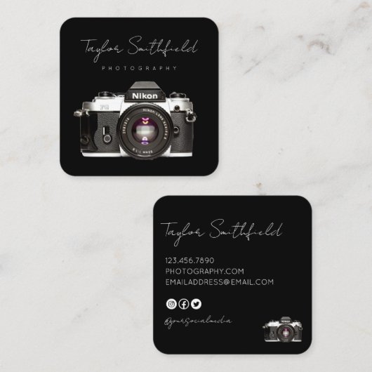 ライ素晴らしンフィルムカメラ写真用名刺 スクエア名刺 (正面/裏面)