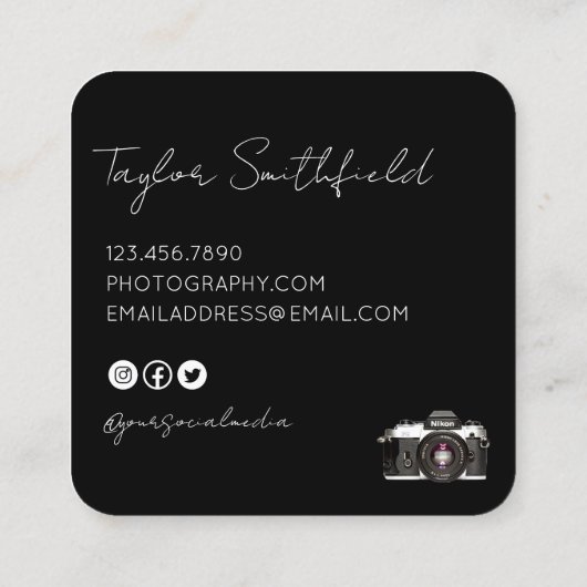 ライ素晴らしンフィルムカメラ写真用名刺 スクエア名刺 (裏面)