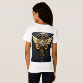 ライ素晴らしン未来スタイルウイングタトゥーTシャツデザイン Tシャツ (裏面フル)