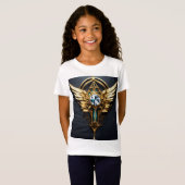 ライ素晴らしン未来スタイルウイングタトゥーTシャツデザイン Tシャツ (正面フル)