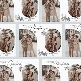 ライ素晴らしン松の木のアーチ2 photo black christmas シーズンポストカード