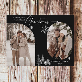 ライ素晴らしン松の木のアーチ2 photo black christmas シーズンポストカード