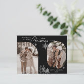 ライ素晴らしン松の木のアーチ2 photo black christmas シーズンポストカード (スタンド正面)