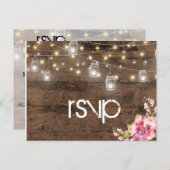 ライ素朴トフローラ披露宴ディナーRSVPエントリー インビテーションポストカード (正面/裏面)