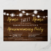 ライ素朴トホーム甘いホーム引っ越し祝いパーティーパーティー 箔招待状 (正面)